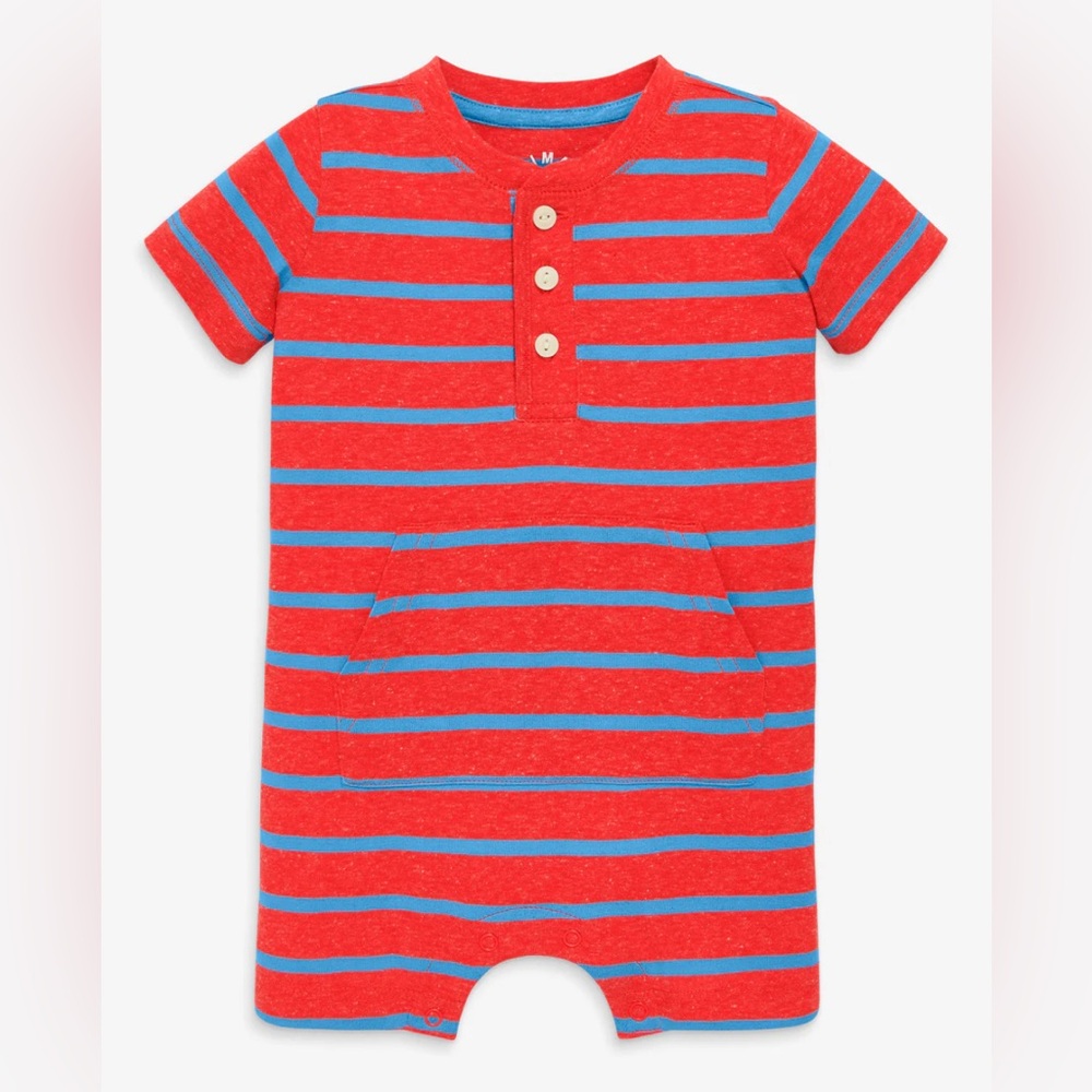 Primary heathered henley shortie in stripe